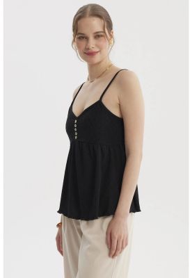 Imagen 2 del producto Peto Mujer Escote Calado Negro