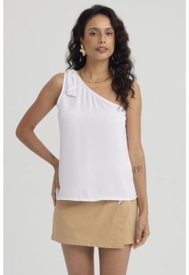 Imagen 1 del producto Blusa Mujer Hombro Asimétrico Blanco