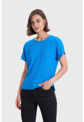 Imagen 2 del producto Polera Mujer Dobladillo En Manga Azul