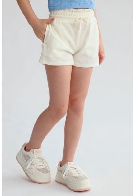 Imagen 2 del producto Short Niña Textura Elasticado Cintura Blanco