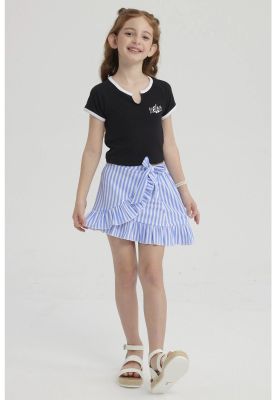 Polera Niña Summer Contraste Negro