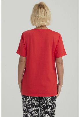 Imagen 2 del producto Polera Mujer Con Tachas Rojo
