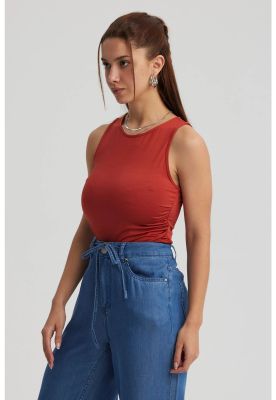 Imagen 2 del producto Polera Mujer Recogido Costado Terracota