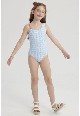 Imagen 2 del producto Traje De Baño Niña Asimétrico Celeste