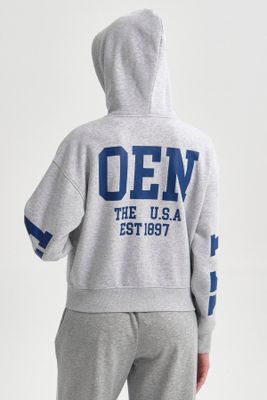 Imagen 2 del producto Polerón Mujer Print Mangas Full Gris Melange