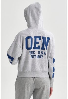 Imagen 2 del producto Polerón Mujer Print Mangas Full Gris Melange