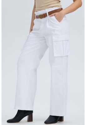 Imagen 2 del producto Pantalón Mujer Pretina Alta Con Cinturón Blanco