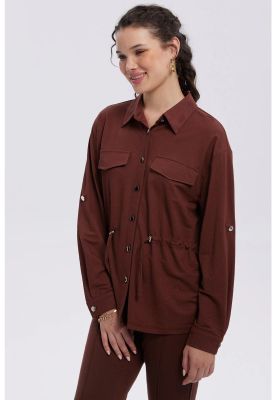 Imagen 2 del producto Chaqueta Mujer Over Shirt Café Oscuro