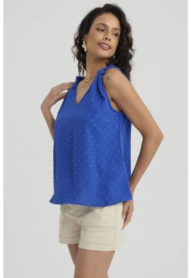 Imagen 2 del producto Blusa Mujer Nudo En Hombros Azulino