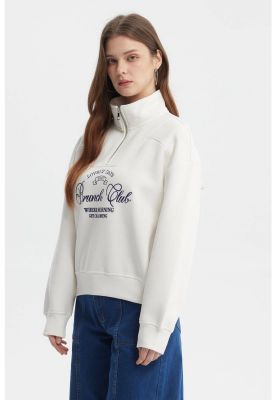 Imagen 2 del producto Polerón Mujer Medio Zipper Crudo