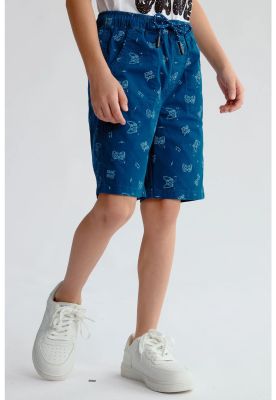 Imagen 2 del producto Bermuda Niño Gabardina Básica Petróleo