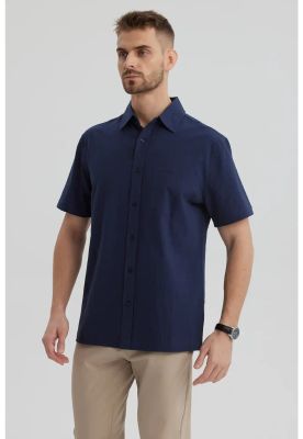 Imagen 2 del producto Camisa Hombre Lisa Azul Marino