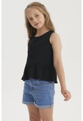 Imagen 2 del producto Polera Niña Con Cintas Negro