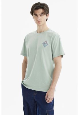 Imagen 2 del producto Polera Hombre Regular Print Frontal Verde Claro