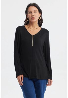 Imagen 1 del producto Polera Mujer Media Pata Con Cierre Negro