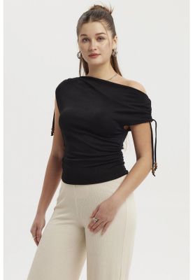 Imagen 2 del producto Polera Mujer Ajustado Nudo Negro