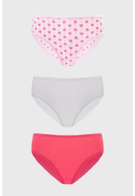 Imagen 1 del producto Calzón Mujer Tripack Bikini Estampado Fucsia