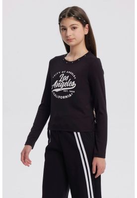 Imagen 2 del producto Polera Niña Teen Tachas Negro