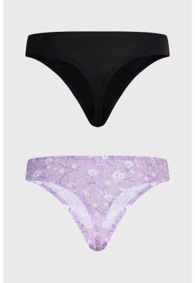 Imagen 2 del producto Calzón Mujer Bipack Colaless Liso Esmpado Lila