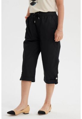 Imagen 2 del producto Pantalón Pescador Mujer Con Cortes Y Aperturas Negro