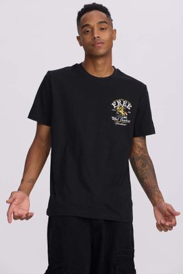 Polera Hombre Doble Print Negro