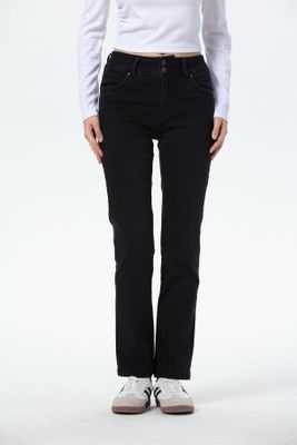 Jeans Mujer Flo Calce Recto Negro