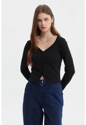 Imagen 1 del producto Polera Mujer Botones Negro