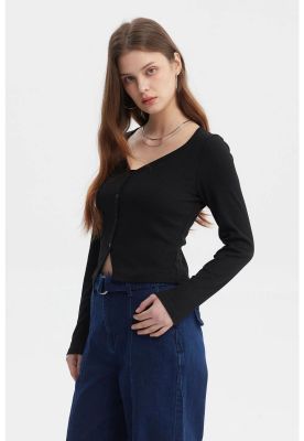 Imagen 2 del producto Polera Mujer Botones Negro