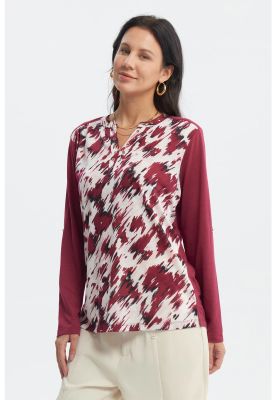 Imagen 2 del producto Polera Mujer Cuello Abotonado Rojo - ll