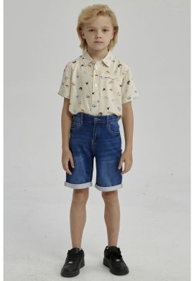 Bermuda Niño Básico Denim Azul