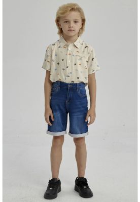 Bermuda Niño Básico Denim Azul