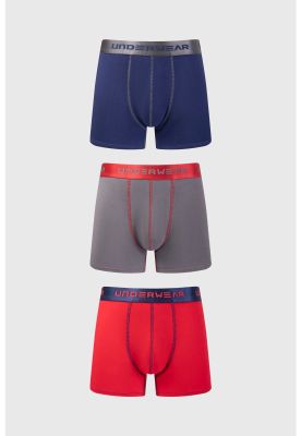 Bóxer Hombre Tripack Liso Rojo