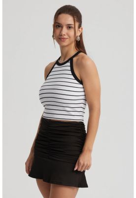 Polera Mujer Cuello Halter Blanco