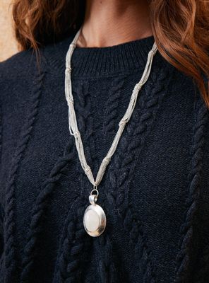 Imagen 2 del producto Collar Cadenas Metal con Dije de Piedra