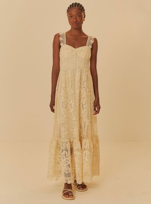 Vestido Largo sin Mangas Encaje