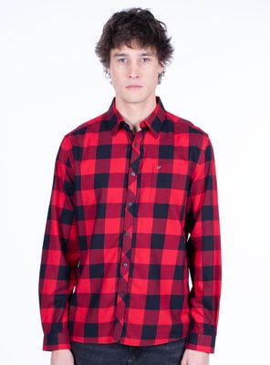 Camisa Manga Larga Check Poplin