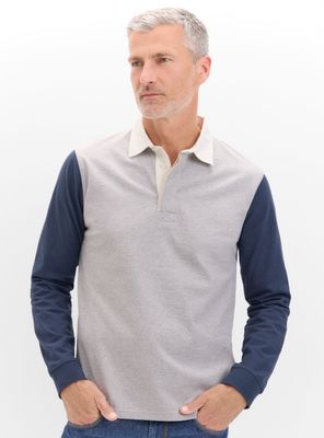 Polera Piqué Rugby Mangas A Contraste