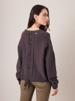 Imagen 2 del producto Sweater Trenzado con Abertura y Lazo en Espalda
