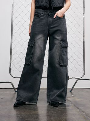 Jeans Cargo de Tiro Medio