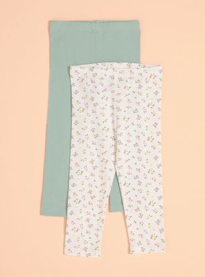 Calza Bipack Estampada y Lisa a Juego