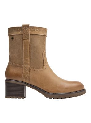 Bota Punta Redonda Cuero Cl040 Mujer