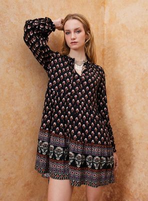 Vestido Full Estampado Cortes