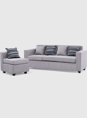 Imagen 2 del producto Seccional Jazmin 3.1 Velvet Gris Claro