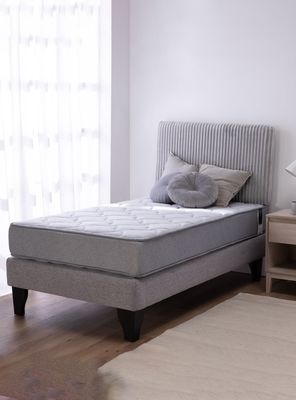 Cama Feel + Respado Rest 1.5 Plaza - Gris