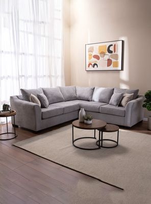 Seccional Bruselas 3.2 Chenille Gris Claro