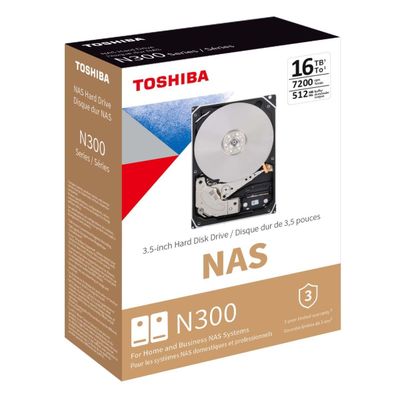 Toshiba Disco duro 16TB N300 Sistemas NAS HDWG31GXZSTA