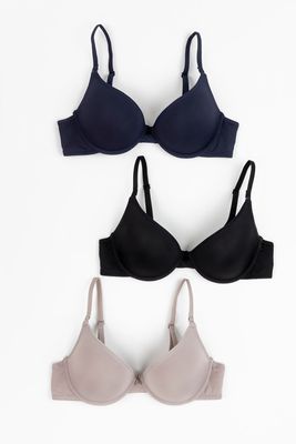 PACK 3X  Sosten Push up Microfibra P350.022H-NEG Kayser