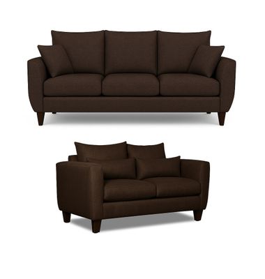 Imagen 2 del producto Sofá 3 y 2 Cuerpos Porter en Tela Cafe, Set para Living