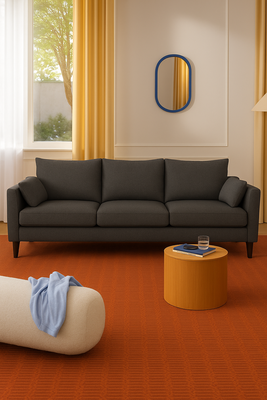 Sofá 3 Cuerpos Palais Gris Oscuro Tela – Confort y Estilo para tu Hogar