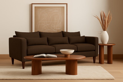 Sofá 3 Cuerpos Porter Café Tela – Confort y Estilo para tu Hogar